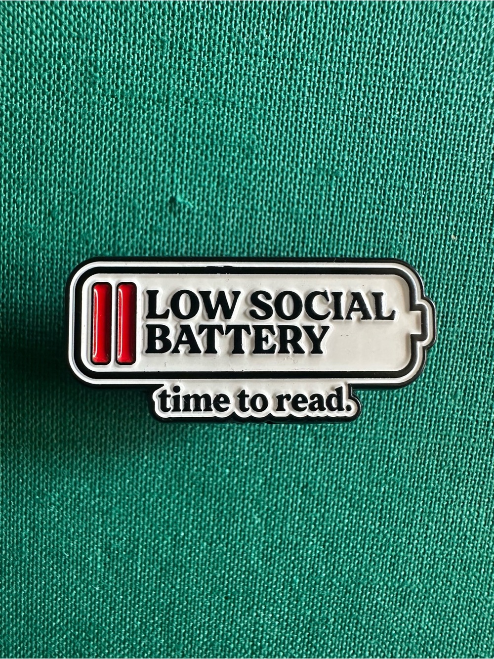 Low Social Battery Enamel Pin